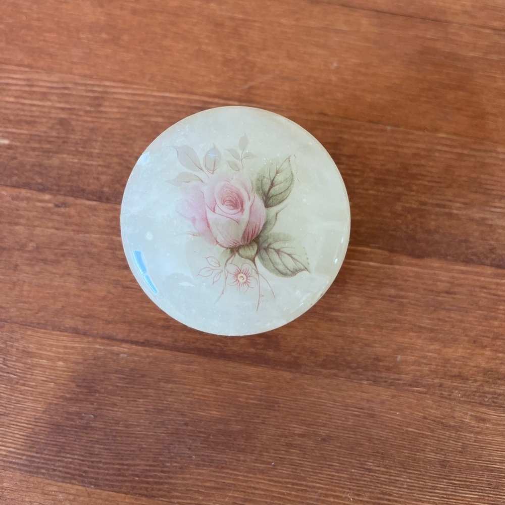 Vintage Alabaster Trinket Box